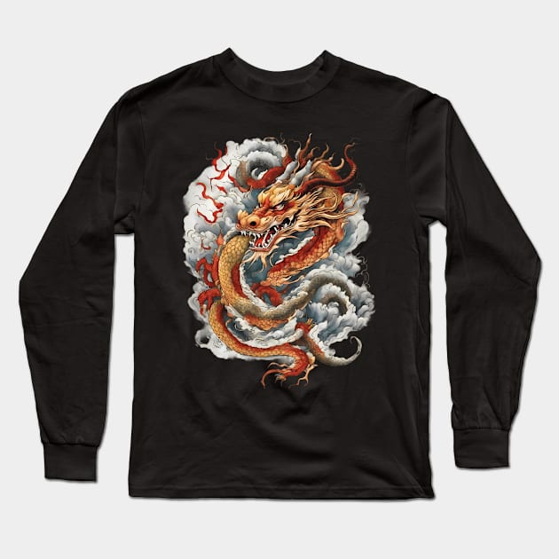 Flying Dragon Long Sleeve T-Shirt by animegirlnft